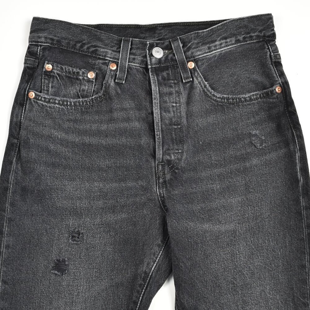 Levi's 501 Skinny Distressed Jeans Black Stick - 26 - Picture 3 of 11